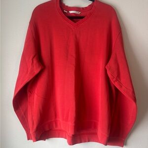 Cutter & Buck Men's Bold Red V-Neck Sweater
